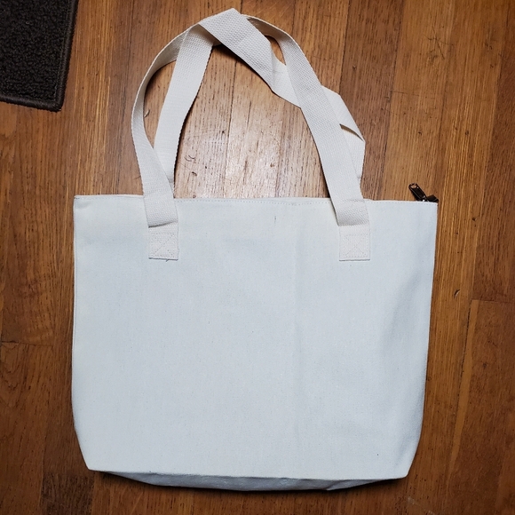 Funny Words Cat Tote Bag with Zipper - Picture 3 of 8